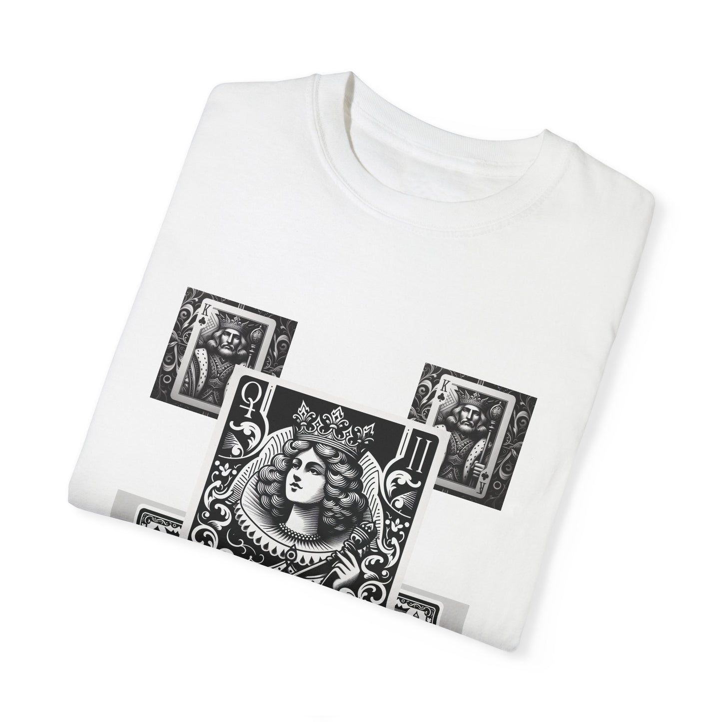 Unisex Garment-Dyed T-shirt -  King, Queen, and Jack playing cards